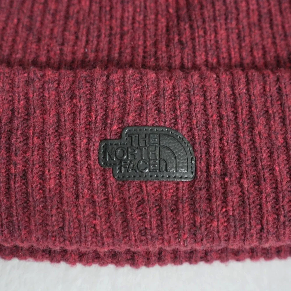 The North Face‎ Ribbed Cuff Beanie Maroon Unisex One Size Wool Blend